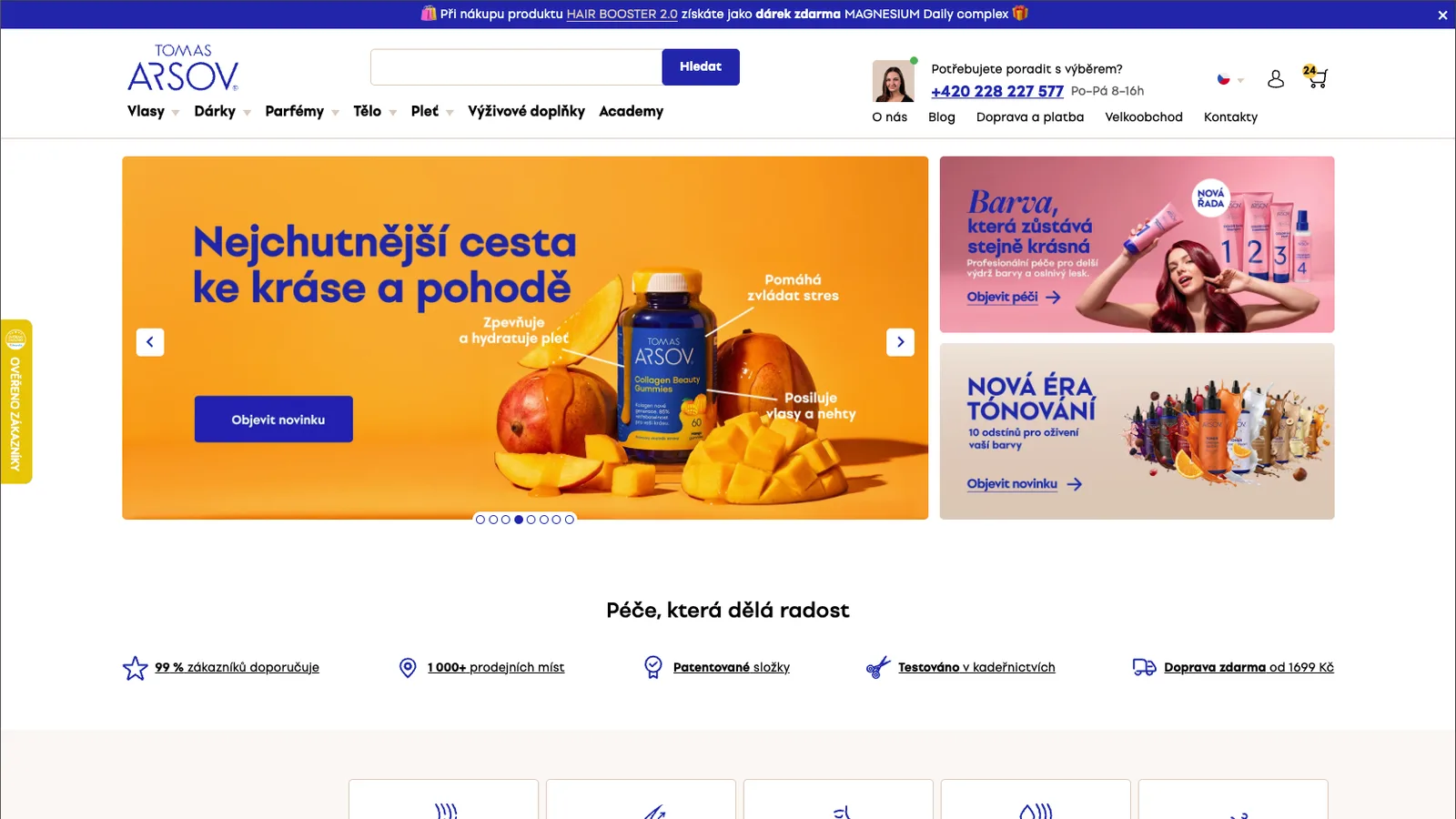 Homepage Tomáš Arsov po redesignu