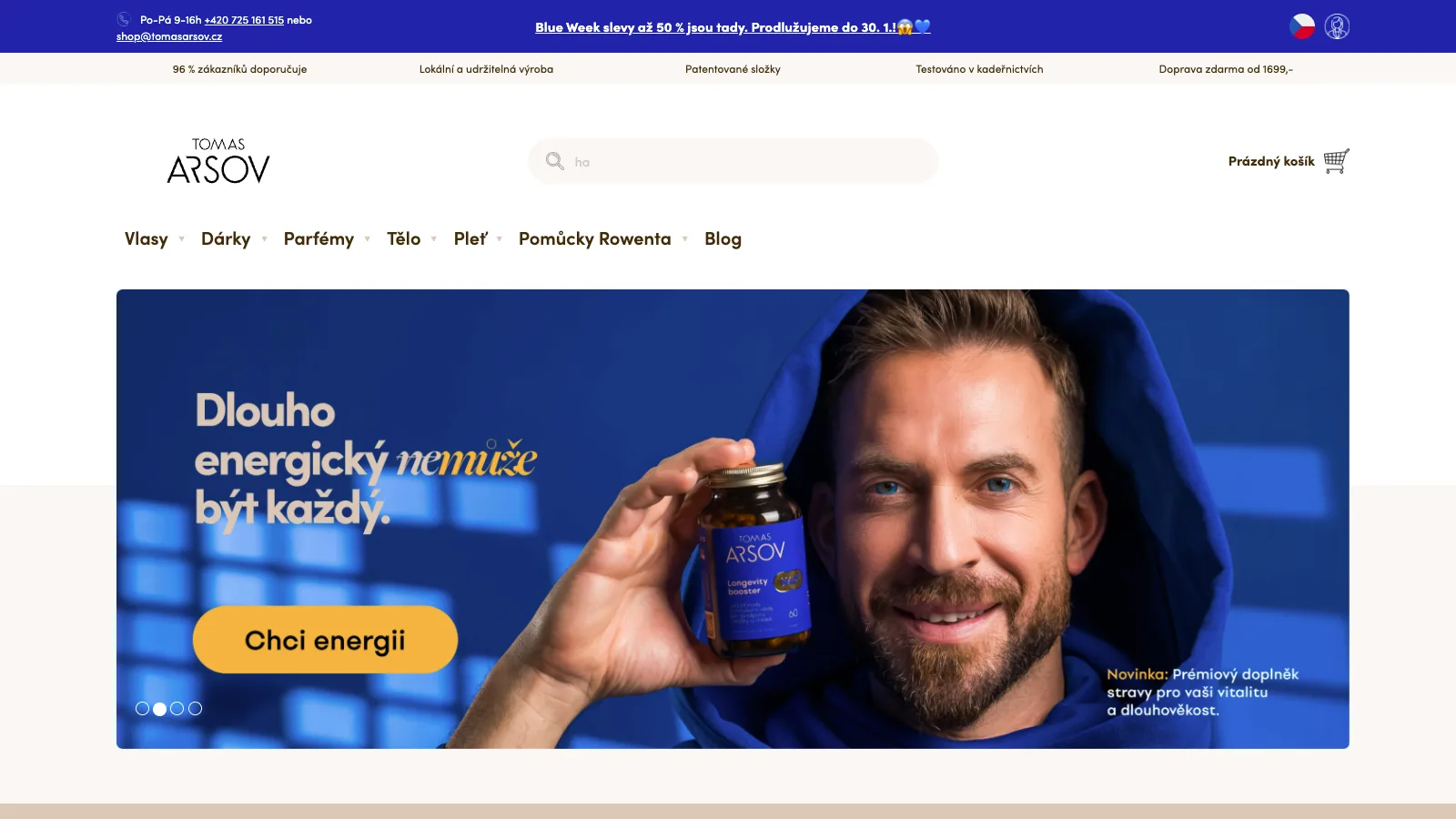 Homepage Tomáš Arsov před redesignem